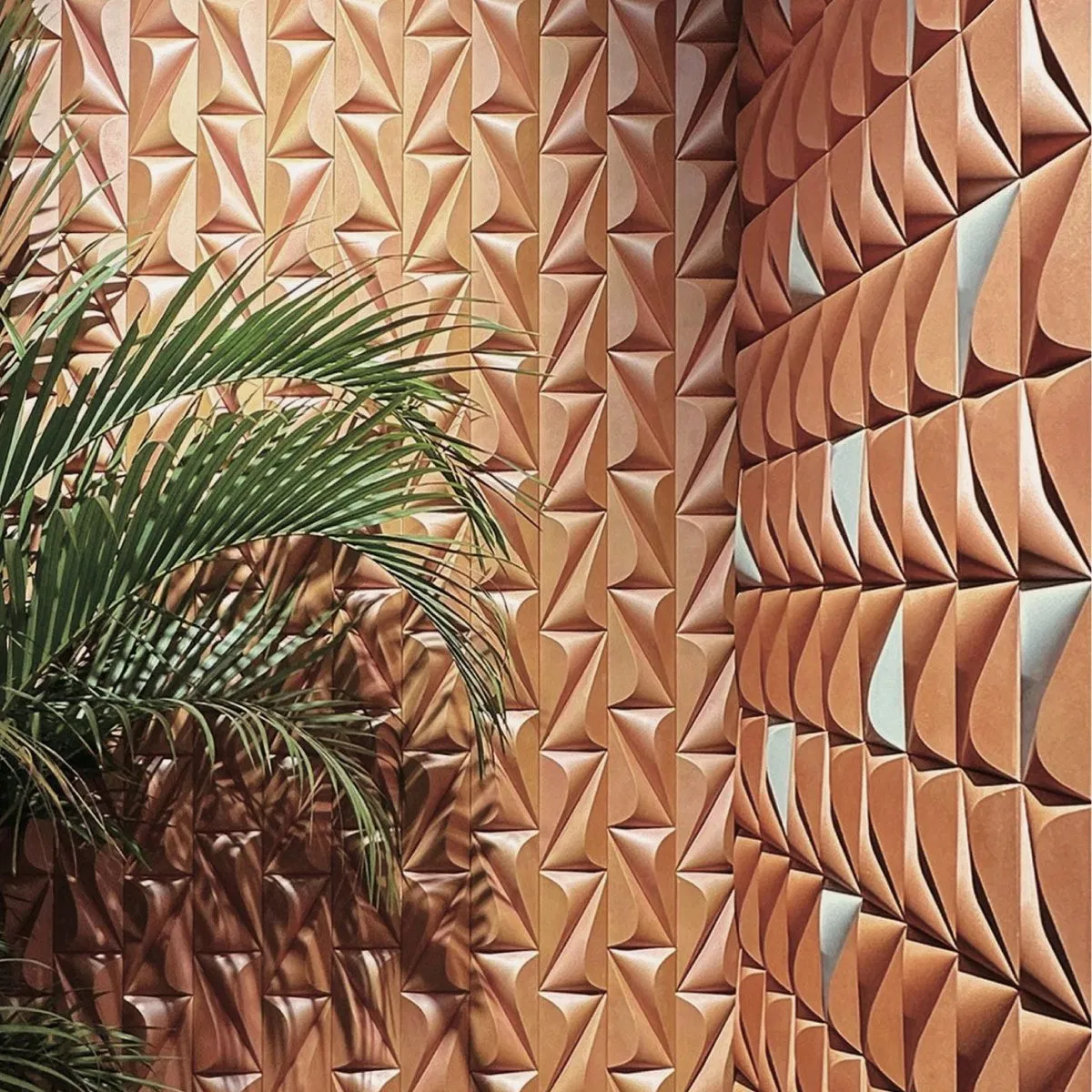 3D Design Wall Cladding Concrete Brick Tile for Shop Hotel Indoor Outdoor Easy Installation Eco-Friendly Halfmoon 105*180*28mm