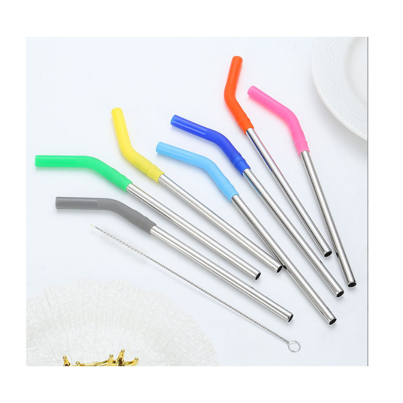 Tumbles Accessories Stainless Steel Straw Bent Silicone Hose Straw Set