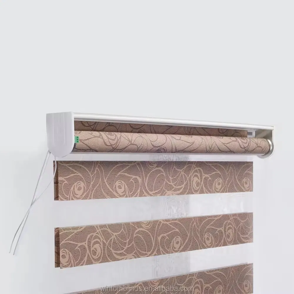 Motorized Chainless Zebra Blinds Electric Curtain for Apartment Villa Hotel School