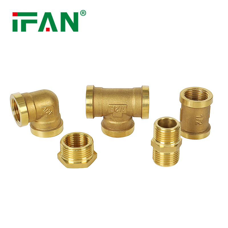 Ifan Factory Price Brass Threaded Fittings 3/8"-2" Brass Pipe Fitting Nipple Brass Tube Fitting