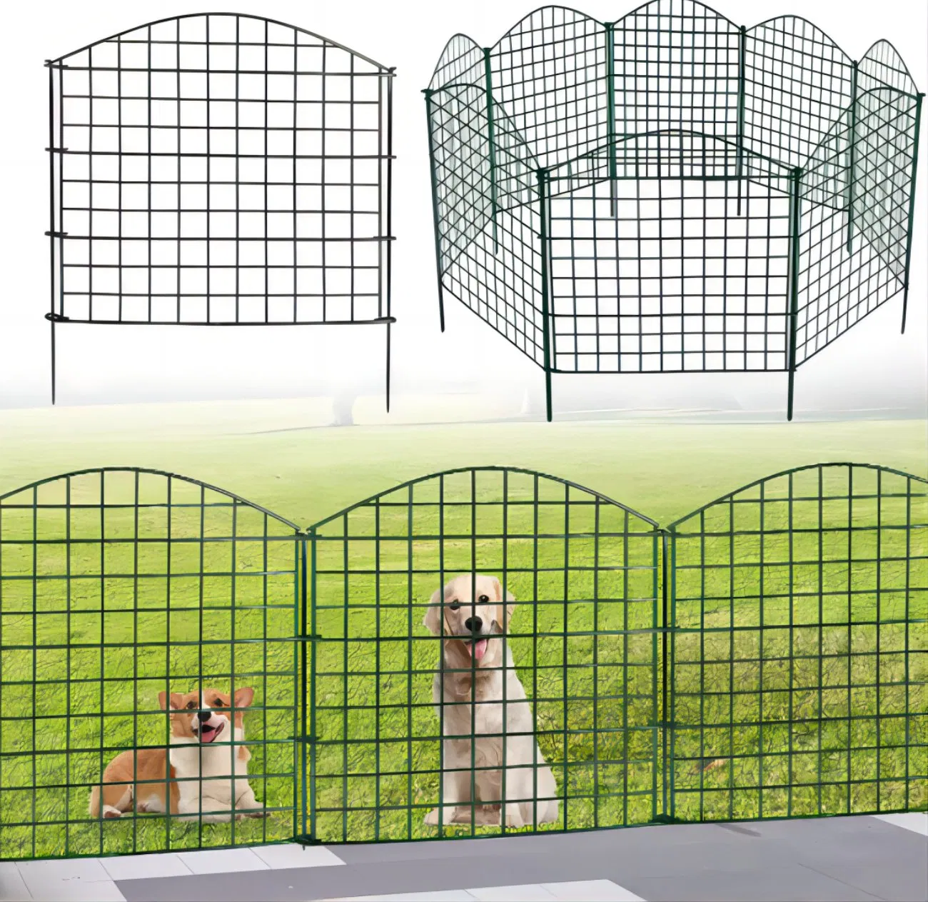 Animal Barrier Border Metal Wire Section Fencing Panel for Outdoor Garden Yard