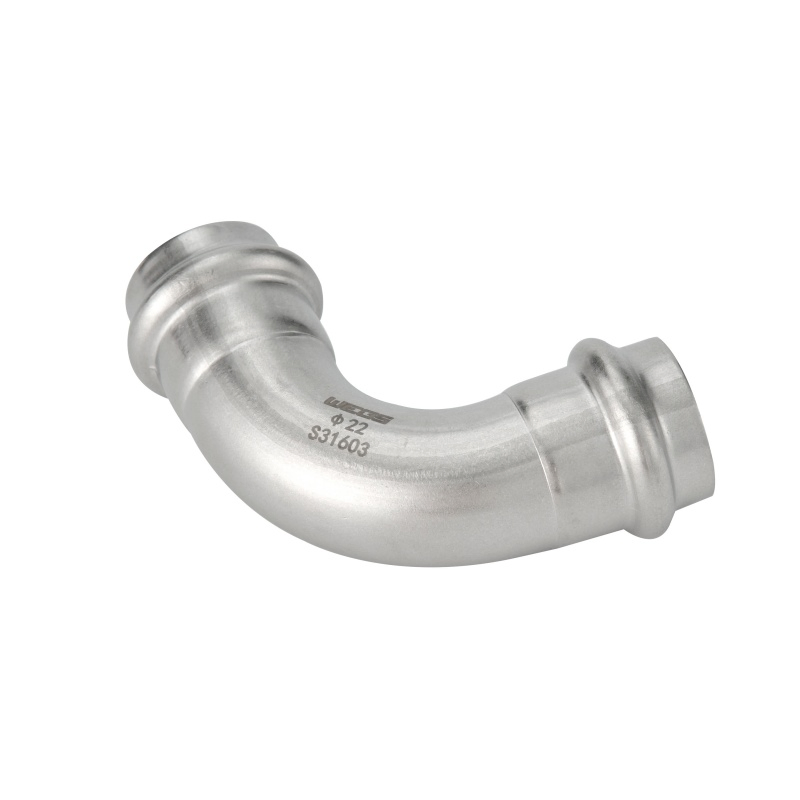 High Strength Stainless Steel V Profile Press Fittings with 90° Equal Elbow