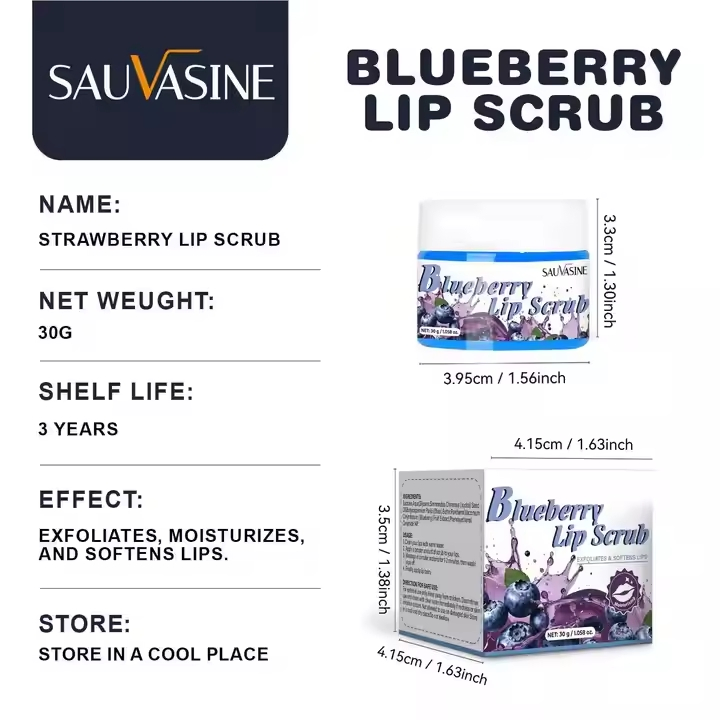 Blueberry Lip Scrub 30g Premium for Lip Care in Stock