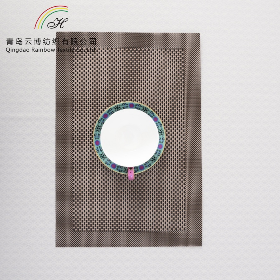 Wholesale Table Decor Rectangle Placemat Soft Polyester Waterproof PVC Place Mat