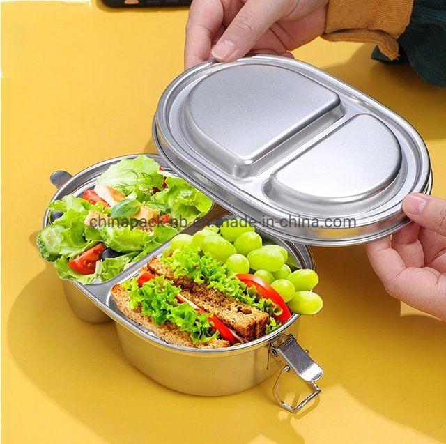Stainless Steel Lunch Box with Lids Metal Food Storage Box Containers