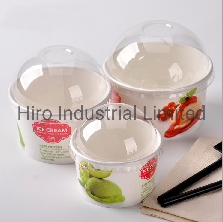 Custom Printing Frozen Yogurt Different Size Disposable PE Coating Kraft Paper Ice Cream Cup