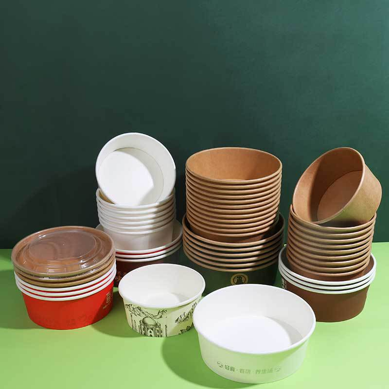 Heat Preservation and Leak Resistance! High Quality Thickened Paper Bowl with Lid, Affordable Price, Fast Delivery, to Meet Your Needs