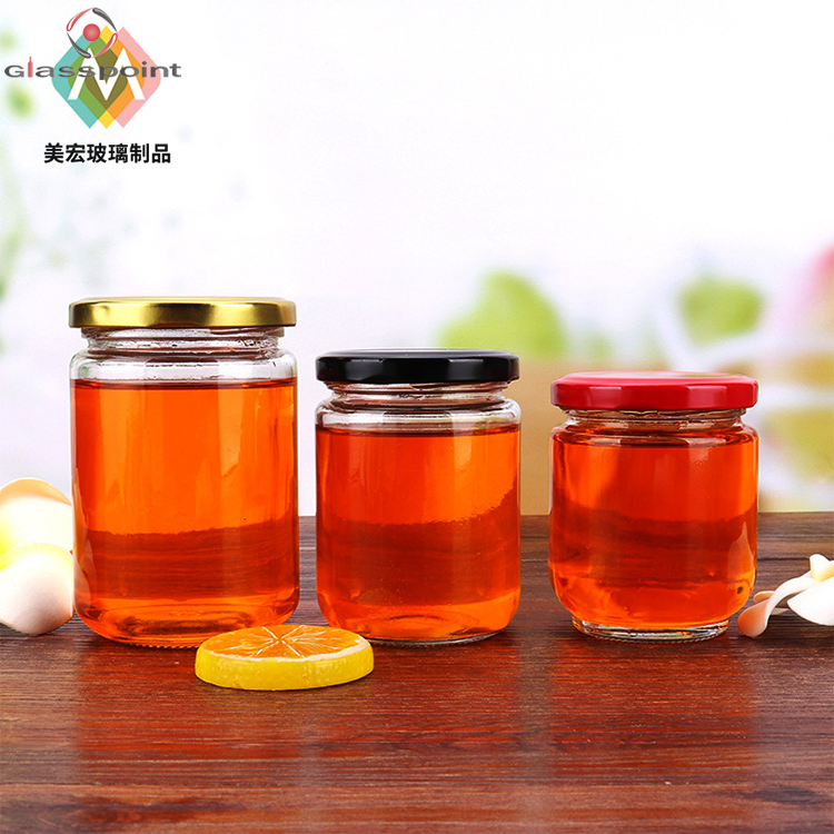 Wide Mouth Clear Glass Mason Jar with Lid for Jam Canning Food Storage