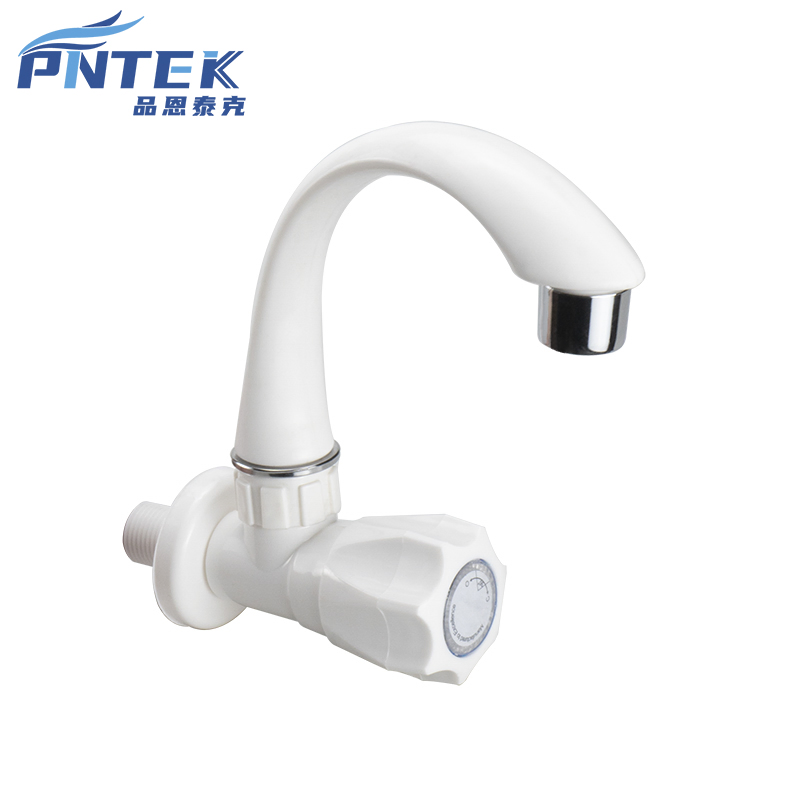 Pntek PVC Kitchen Bathroom 1/2inch PP Bibcock Ivory Water Tap