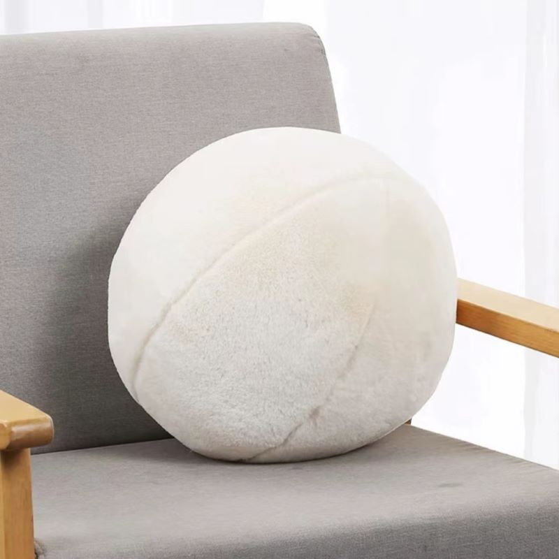 Fake Rabbit Fur Round Cushion of Body Pillow Seat Travel Sleeping Mat