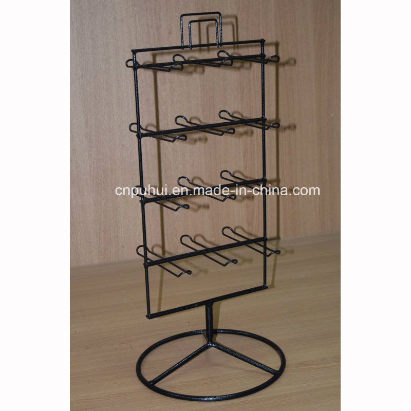 Counter Top Spinning Metal Prong Hooks Fishing Rods Retail Display Rack (PHY188)