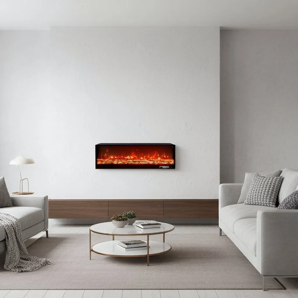 Elegant 2D Decorative Electric Fireplace for Wall Installation
