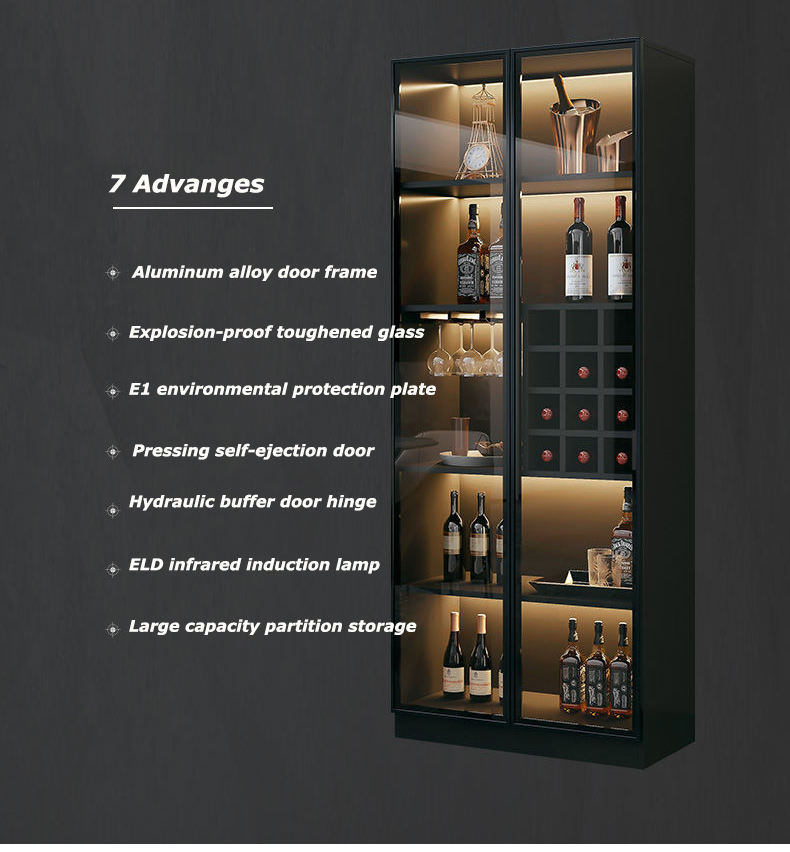 Stainless Steel Wine Bar Cabinet Corner Wine Cabinet Rack