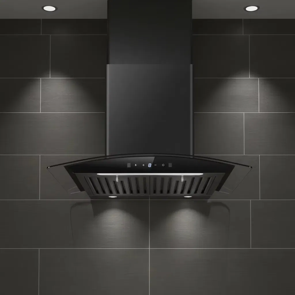 Smart Sensor Curved Model Range Hood Kitchen Extractor Chimney Hood with Touch Control