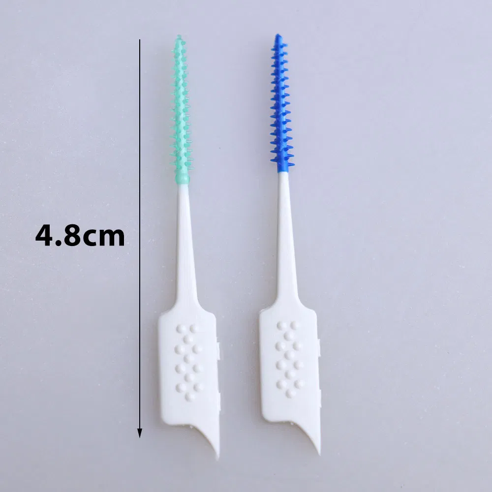 Oral Care Disposable Toothpicks Food Grade Rubber Bristles Interdental Brush