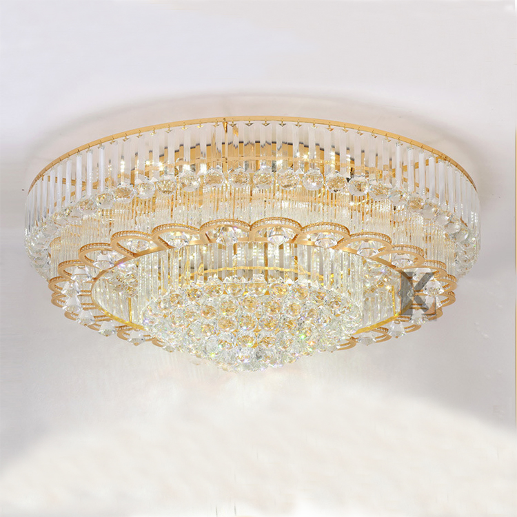 Nordic E14 Gold LED Chandelier Decorative Round Crystal Light Fixtures Design with Luxury Ceiling Light for Bedroom Living Room