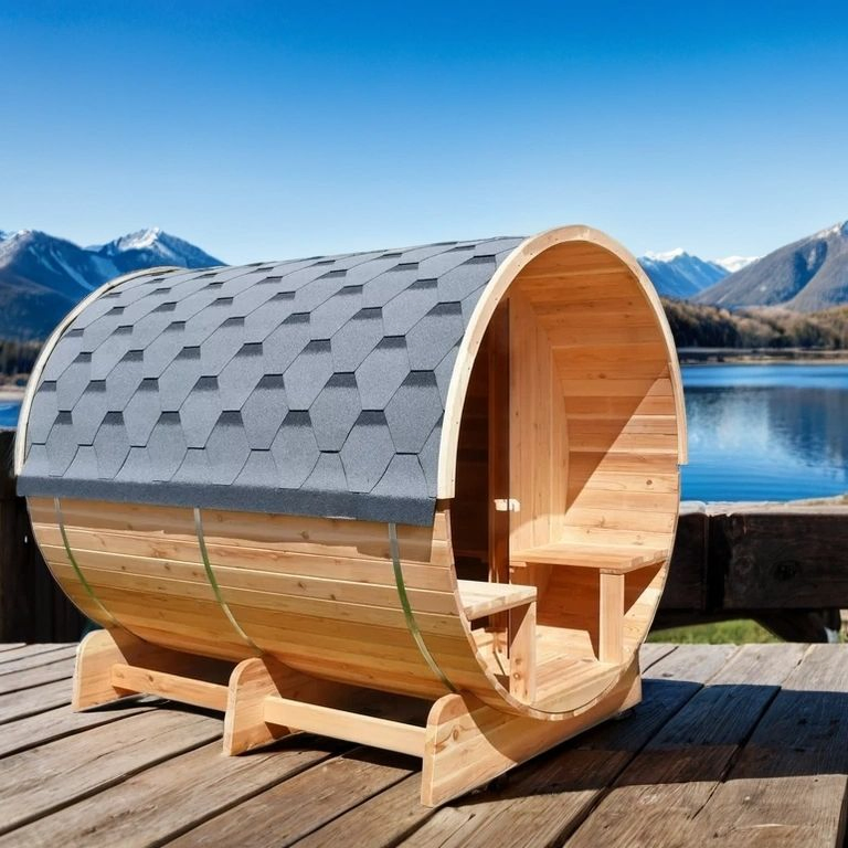 Бочковая парная на дровах с печью Harvia 6/8/9 кВт