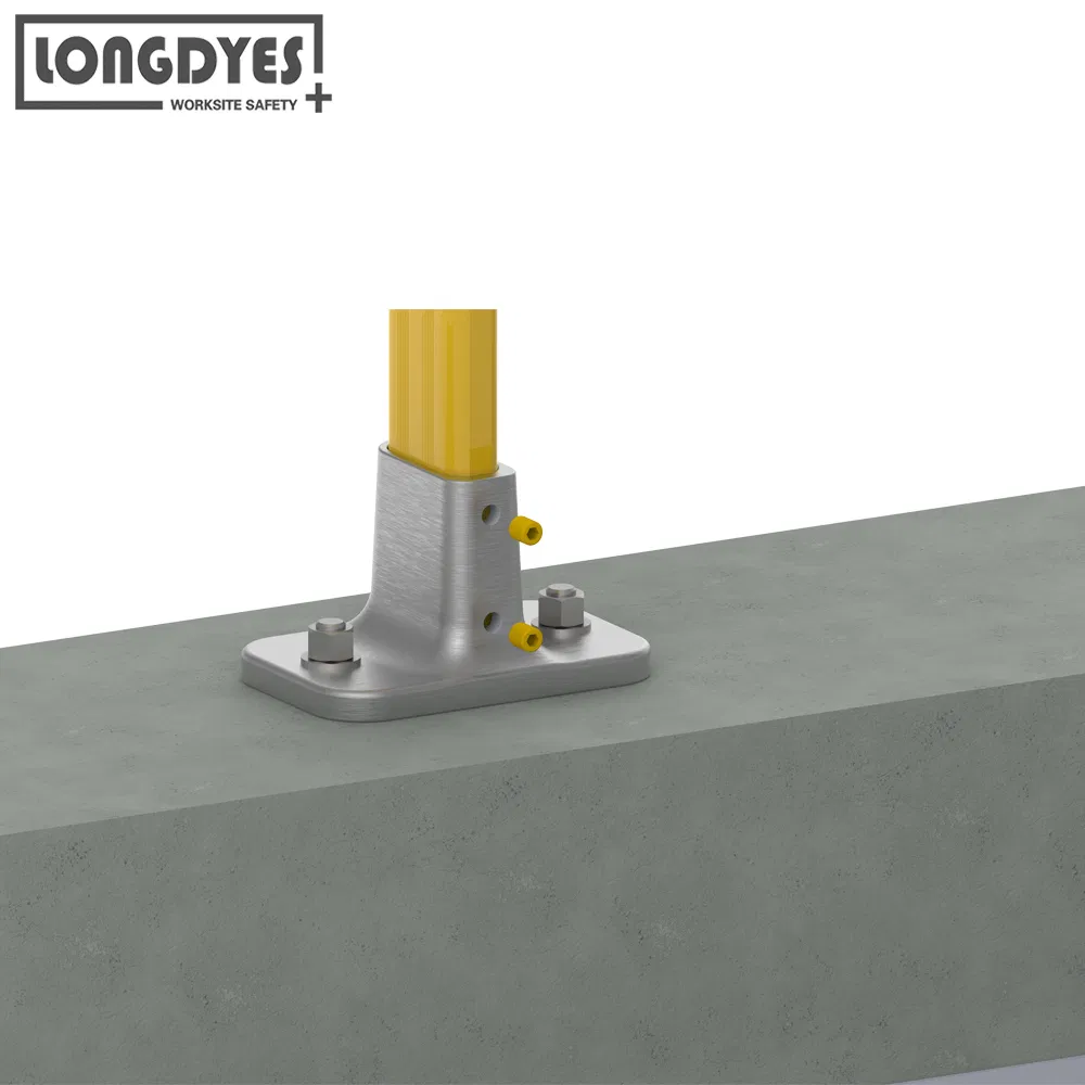 Fixed Mounting with Straight Upright Roofing and Safety Guardrail