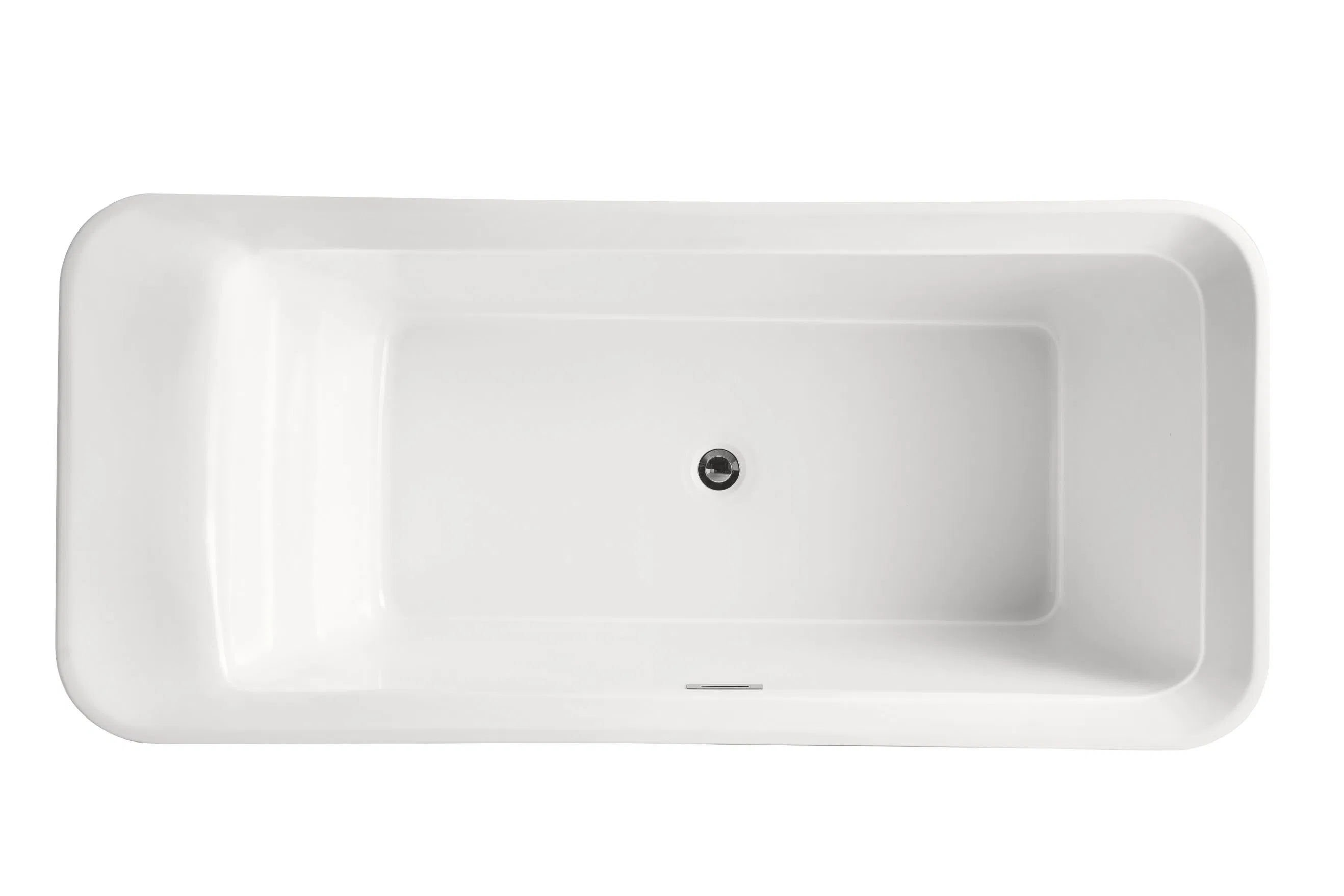 Plumbing Square Matt White&Glossy White Freestanding Acrylic Bathtub with Matt Black Freestanding Tap Mixer