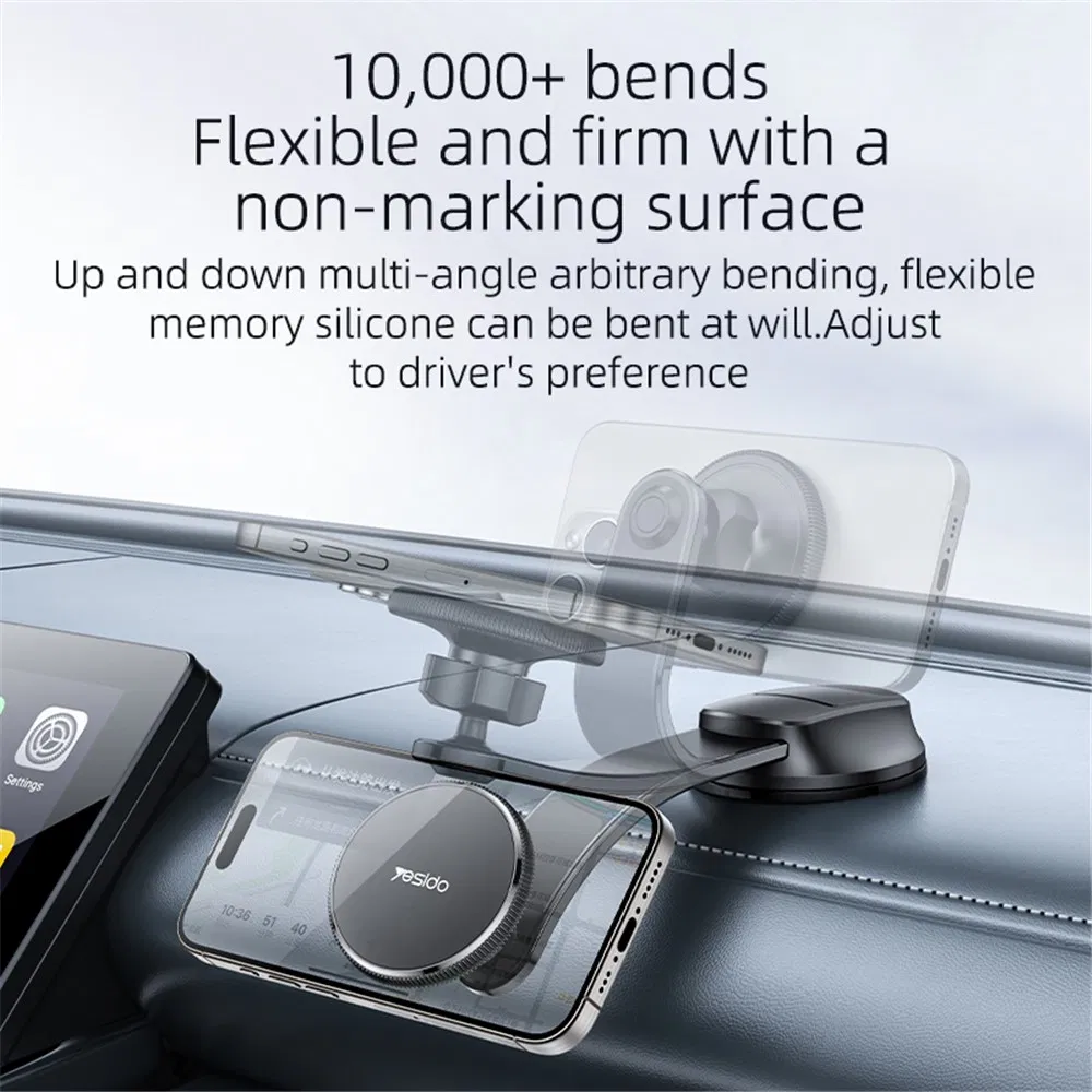 Yesido C176 Bending Arm Car Suction Cup Mount Magnetic Cell Phone Holder
