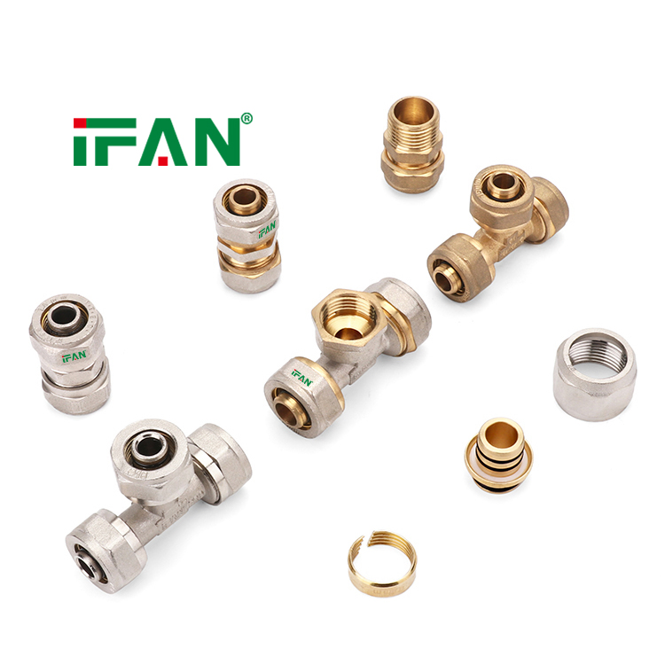 Ifan Professional Brass Plumbing Manufacturing Brass Compression Fitting Stable Mechanical Lock Connector Brass Compression Fitting
