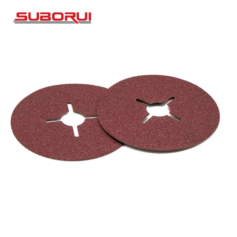 Suborui P24 P36 P40 P60 P80 P120 Cross Hole Red Steel Sandpaper Abrasive Sanding Disc for Woodworking Metal