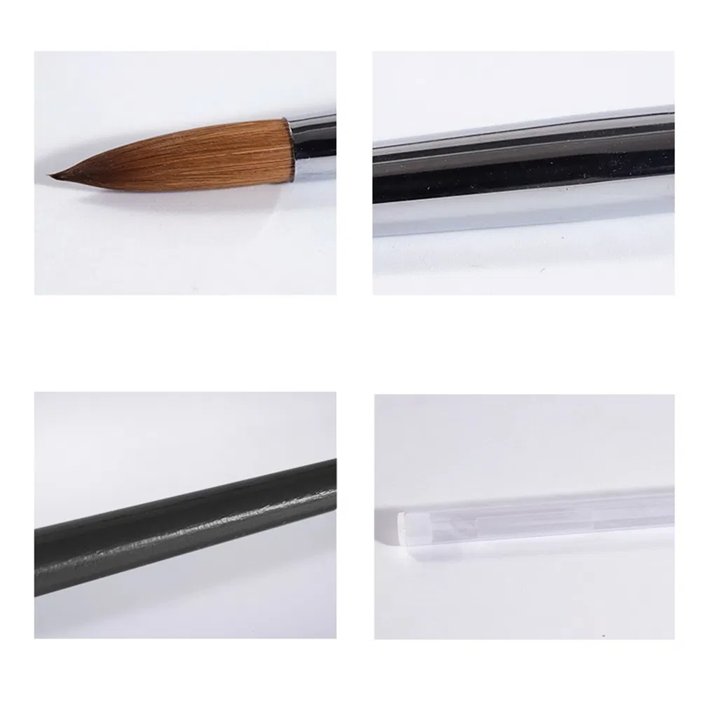 Wholesale Design Custom Logo Soft Thick Personalized Wooden Pure 100% Kolinsky Acrylic Art Nail Brush for Nail Salon