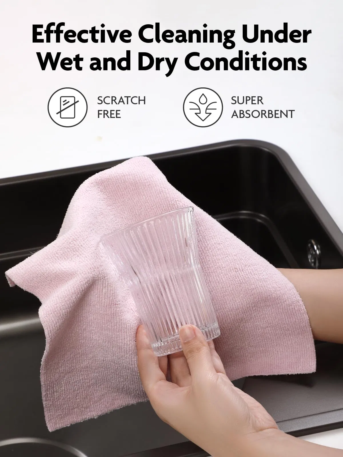 40 Pack 2roll 300GSM Super Absorbent Tear Away Dish Cloth Microfiber Roll Cleaning Towels, Reusable and Washable for House, Kitchen (Pink and Grayish)