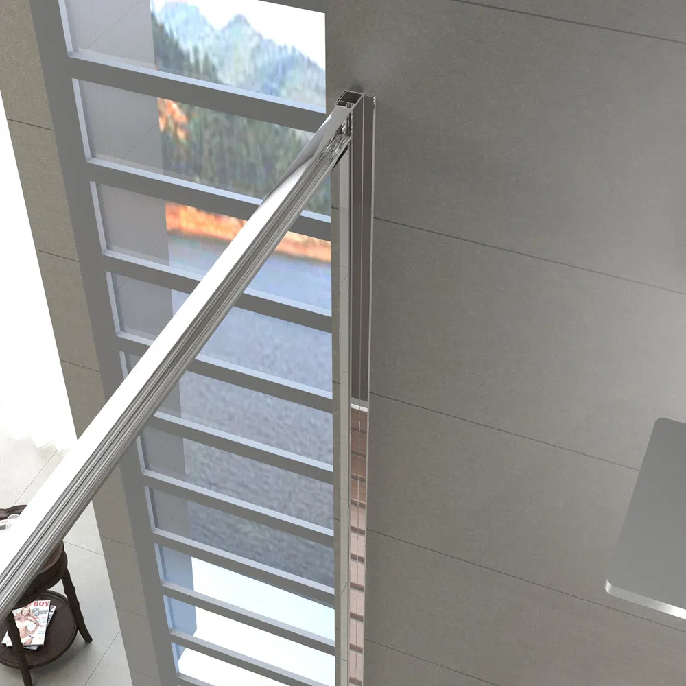 Bathroom Corner Modern European Chrome Aluminium 6mm Tempered Glass Shower Enclosure