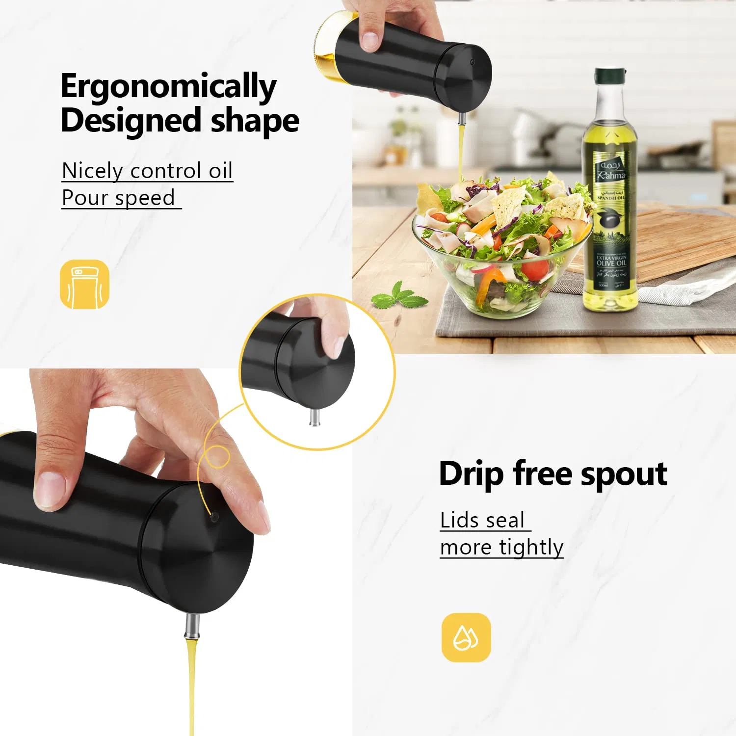 Oil and Vinegar Dispenser Oil Dispenser Bottle for Kitchen with Drip Free