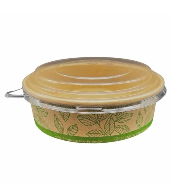 Custom Made 750ml Kraft Paper Salad Bowl with Lid 150X59X127mm