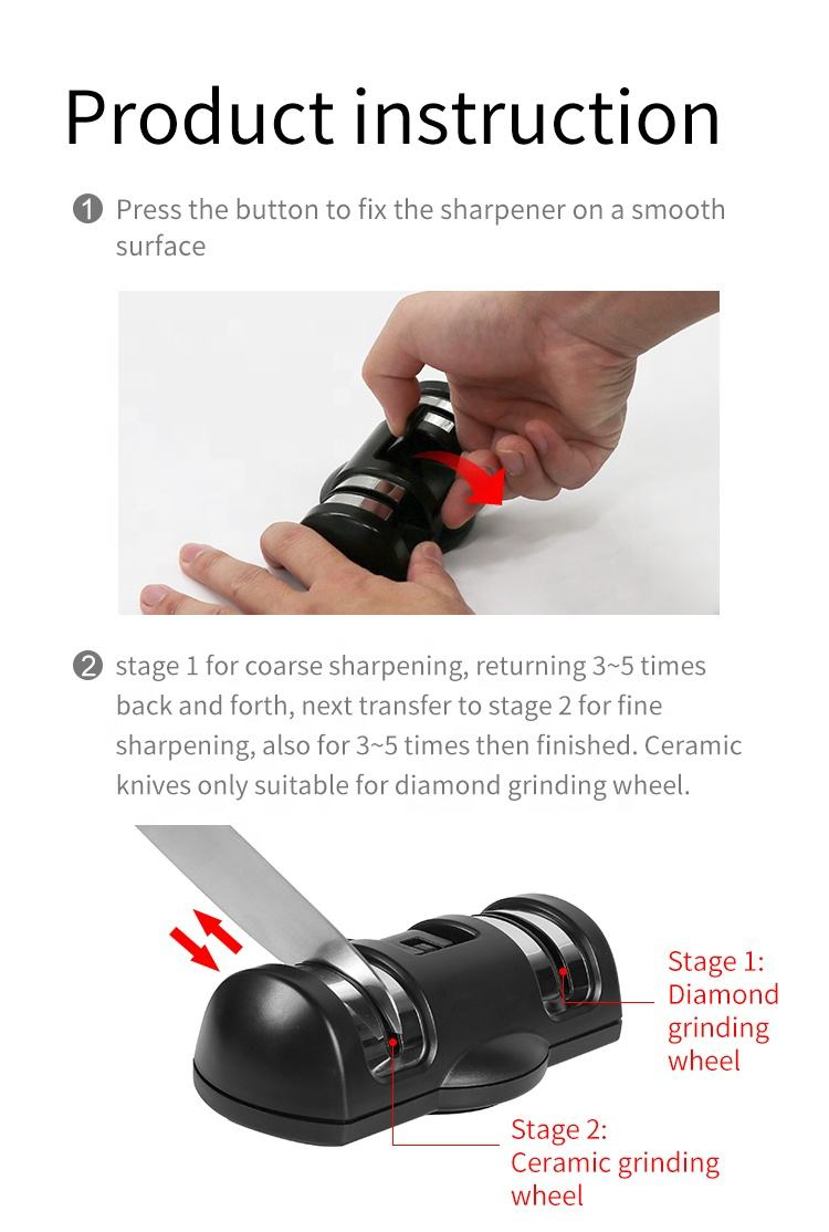 Creative Kitchen Accessories Knife Sharpening Tool Ceramic Suction Knife Sharpener System