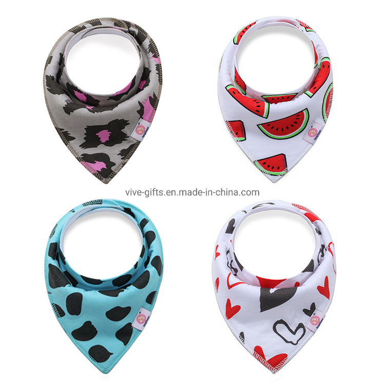 Factory Wholesale Custom Organic Cotton Baby Bandana Drool Bibs