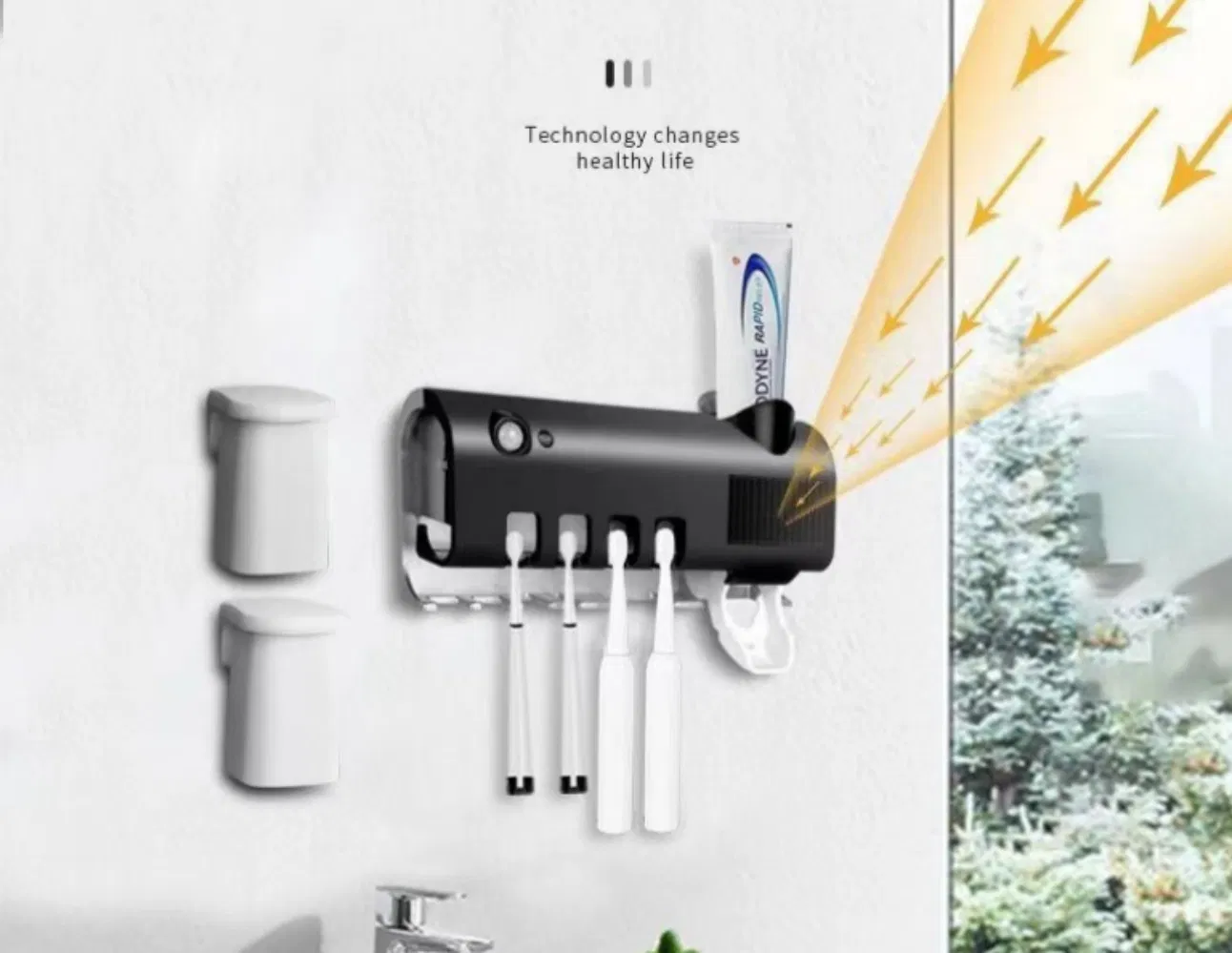 Wholesale Best Selling Air-Drying Bathroom Accessories Toothbrush UV Sanitizer Holders