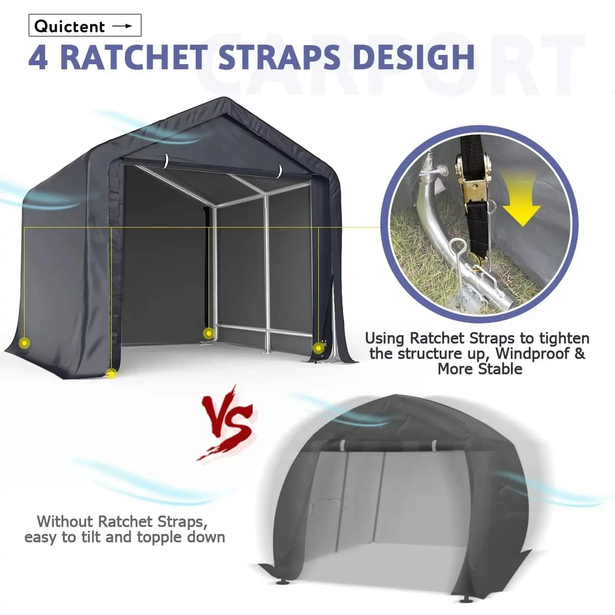7FT X12FT Shelter Outdoor Garage Portable Garage
