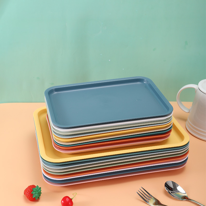 Wheat Straw Rectangle Multiple Scenes and Sizes Plastic Tray