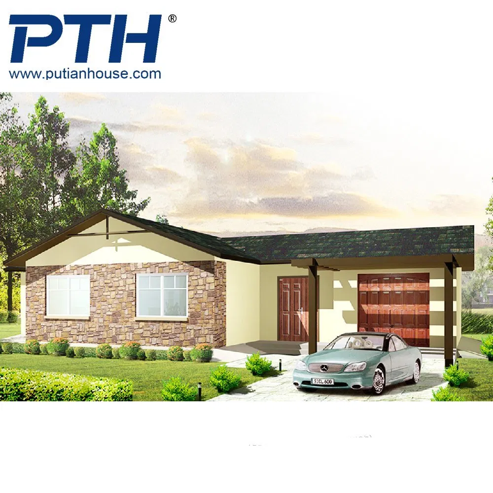 China Suppliers Low Cost Luxury Home Sandwich Panel Prefab House Villa with Garage