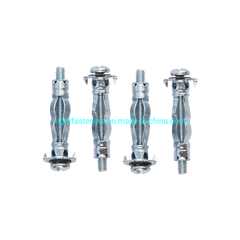 Hot Selling Carbon Steel Gypsum Board Expansion Hollow Wall Anchor Molly Bolt Drywall Anchor Fixing Bolt Anchor for Construction