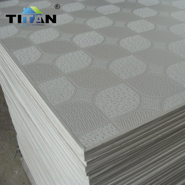 600mm PVC Ceiling Panel Gypsum Tiles Ceiling Faux Plafond 60× 60