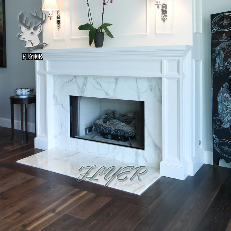 White Dining Room French Style UK Marble Fireplace