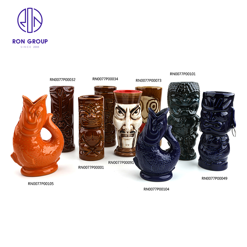 Tiki Mug Wholesale Price Ceramic Tea Cup Tableware Dinnerware Juice Milk for Restaurant Hotel Coffee Shop