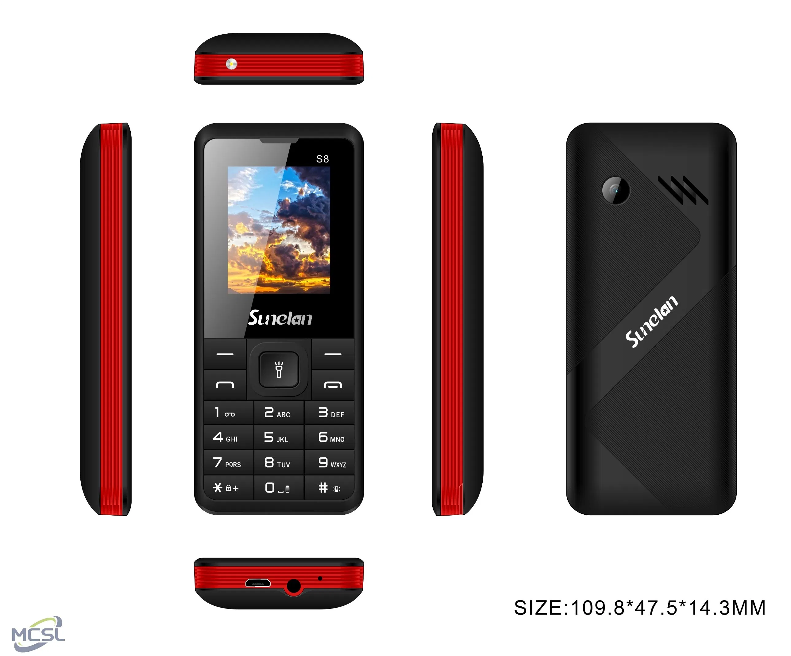 Кнопочный телефон Sunelan S8 с мощным динамиком