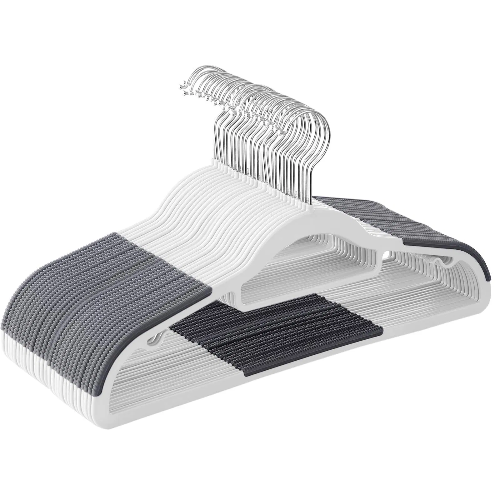30 Pack Coat Heavy-Duty Plastic Clothes Hangers Non-Slip Design Space-Saving 360 Swivel
