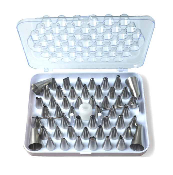 52PCS Stainless Steel Cake Decorating Piping Tip Kit Flower Nail Cupcake Sugarcraft Frosting Icing Nozzles