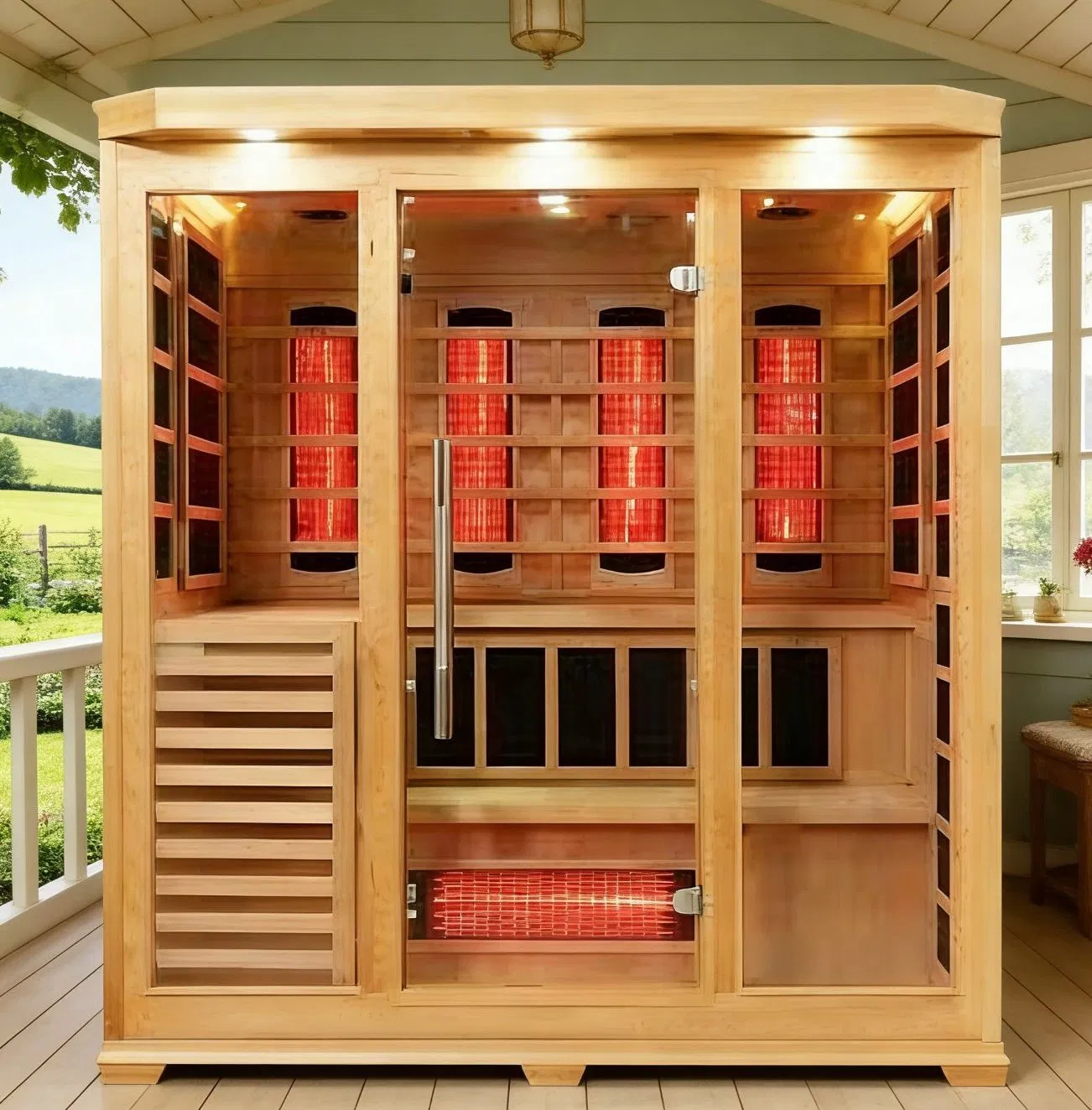 Инфракрасная сауна на 2 персоны из канадского хемлока