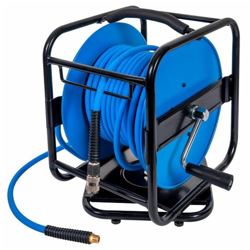 Compressed Air Line Metal Hose Reel with Swivel Base