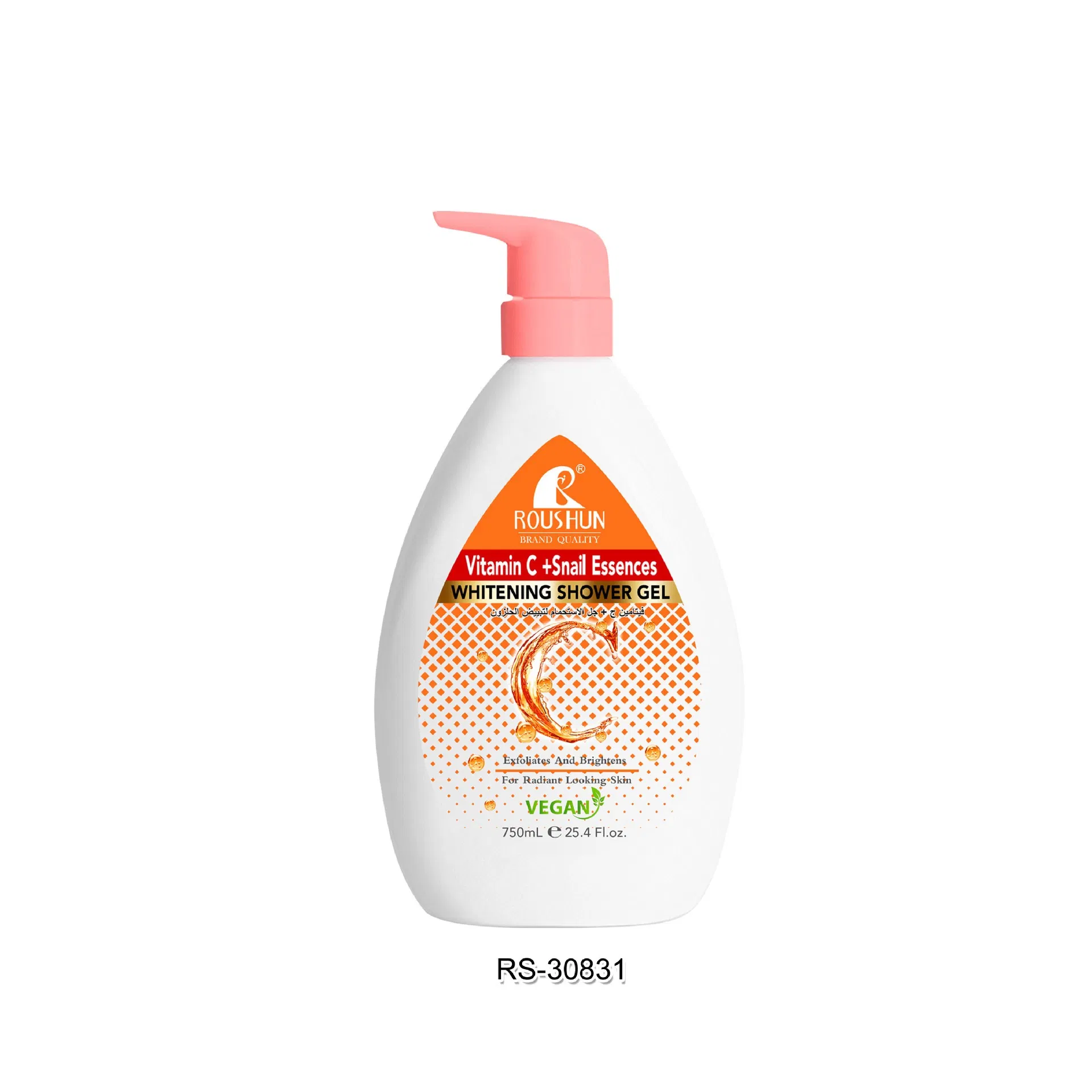 Roushun Brightening Snail Infused Vitamin C Shower Gel for All Skin Types