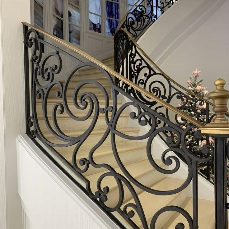 Wrought Iron Railings with Decorative Patterns for Balconies and Stairs Durable and Elegant for Residential Use