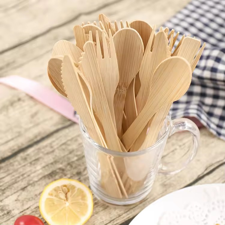 Wooden Bamboo Disposable Royal Bioderadable Stainless Steel Mood Egg Kitchen Kids Dining Cutlery