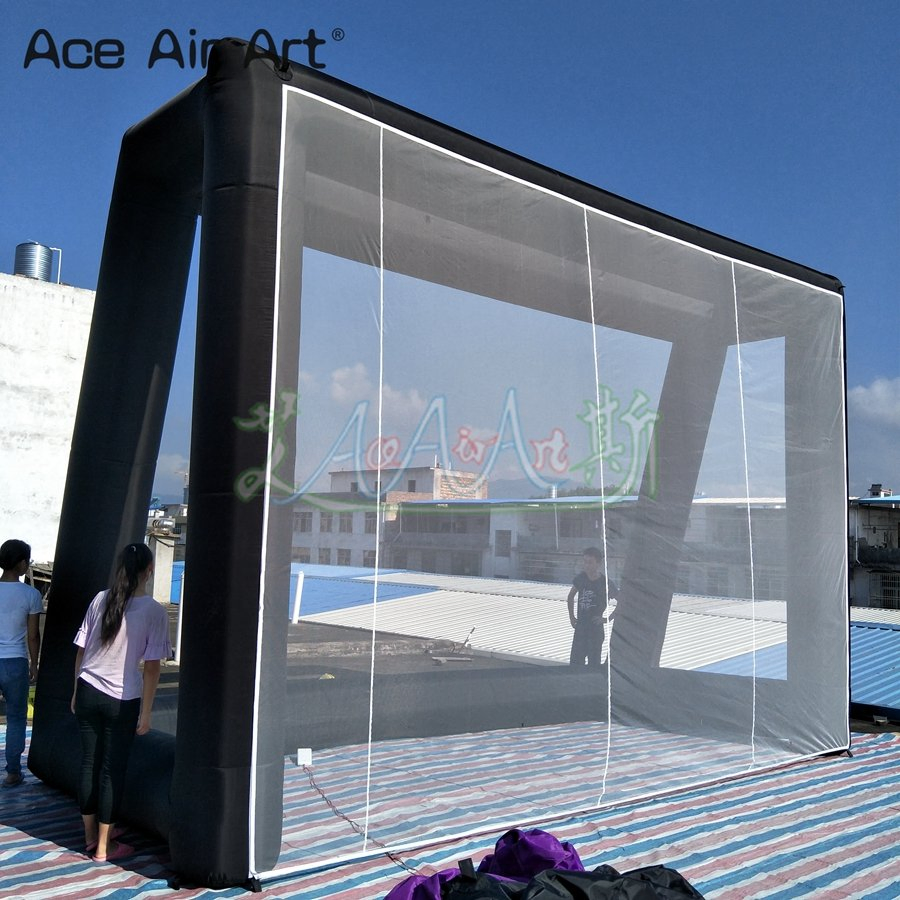 Inflatable Movie Screen Outdoor Projector Screen with Air Blower for Backyard Movie Night, Theme Parties, Celebrations